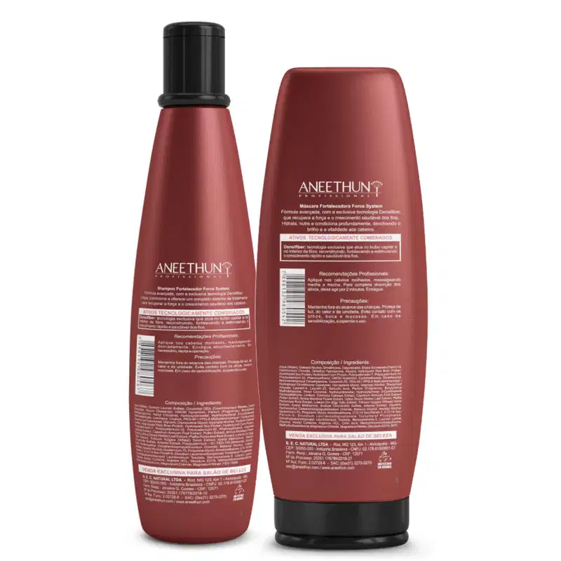 Kit Shampoo e Máscara Aneethun Force System Fortalecedor