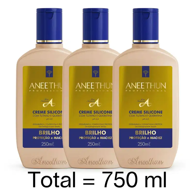 Kit Creme De Silicone Aneethun Linha A 250ml Cada 3 Unidades