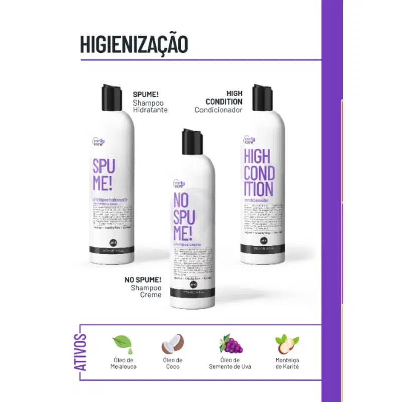 Curly Care, Kit No Spume Shampoo Creme e High Condidition 2x300ml