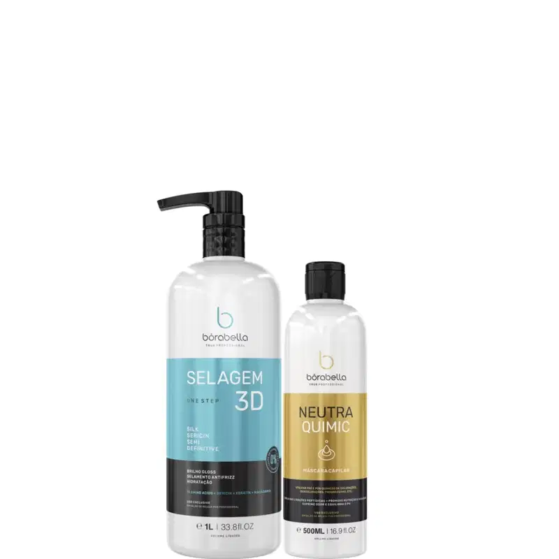 Borabella Kit Selagem 3D 1L + NeutraQuimic + Argan + Sachês