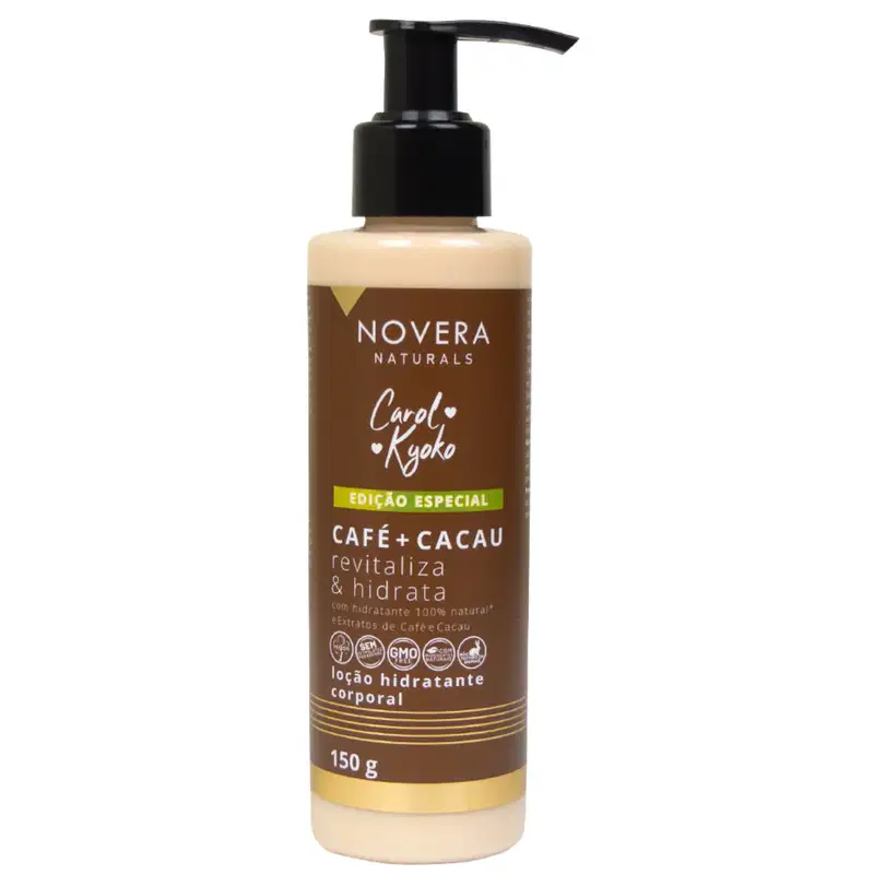 Left Cosméticos Novera Naturals Carol Kyoko Café + Cacau - Loção Hidratante 150g
