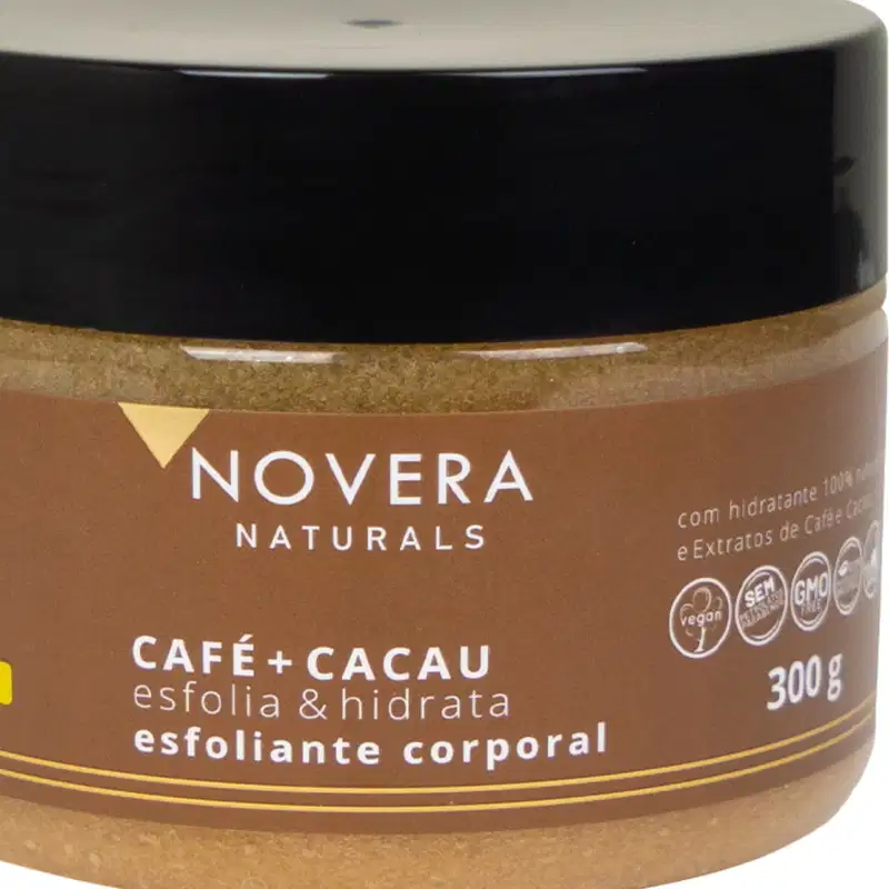 Left Cosméticos Novera Naturals Carol Kyoko Café + Cacau - Esfoliante Corporal 300g