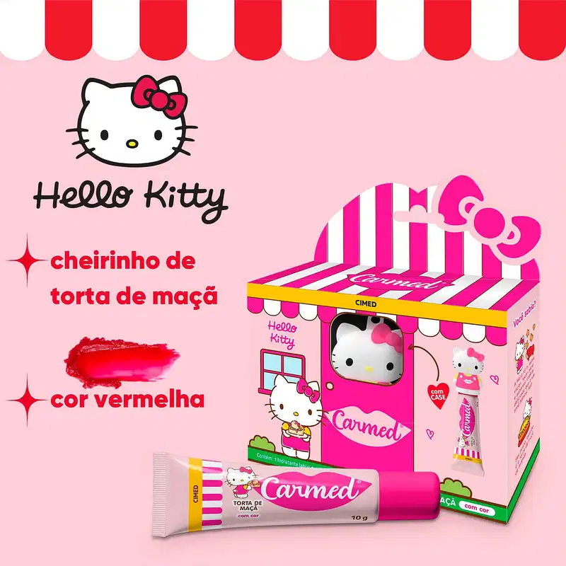 Hello Kitty: cor vermelha e cheirinho de torta de maçã