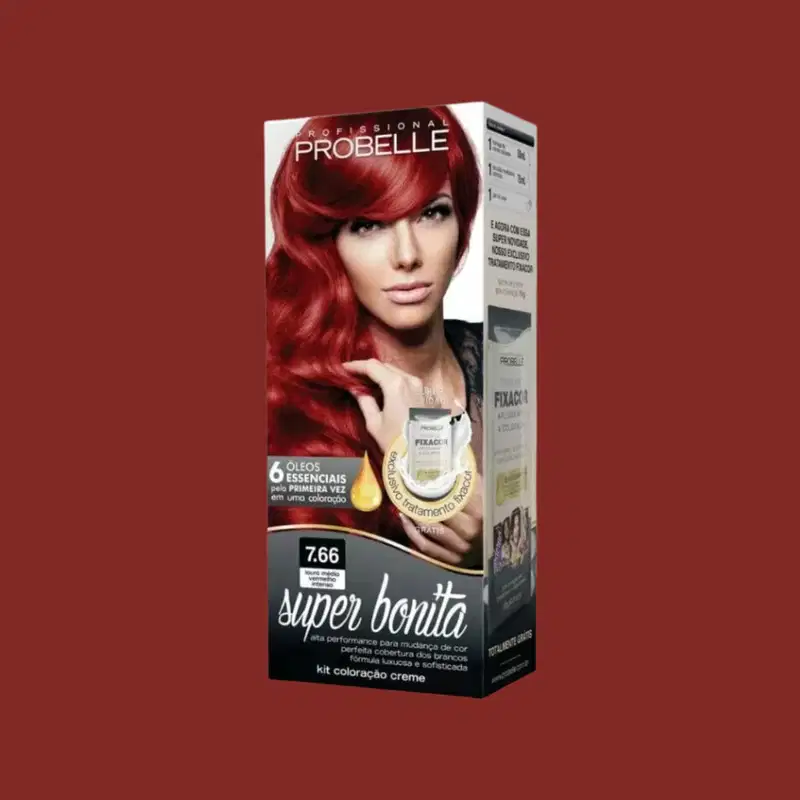 Coloração 7.66 Louro Médio Vermelho Intenso Super Bonita