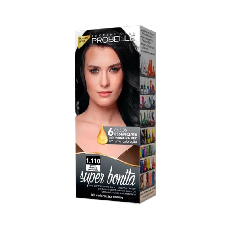 Coloração Super Bonita Probelle 1.110 Preto Intenso Profundo