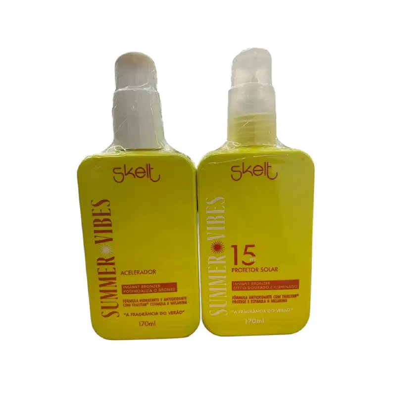 Kit Skelt Summer Vibes - Protetor Solar 15 FPS 170ml + Acelerador 170ml