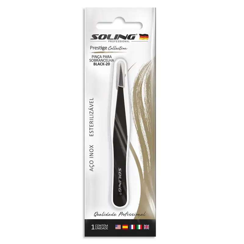 Pinca de Depilação Soling Prestige Black 20