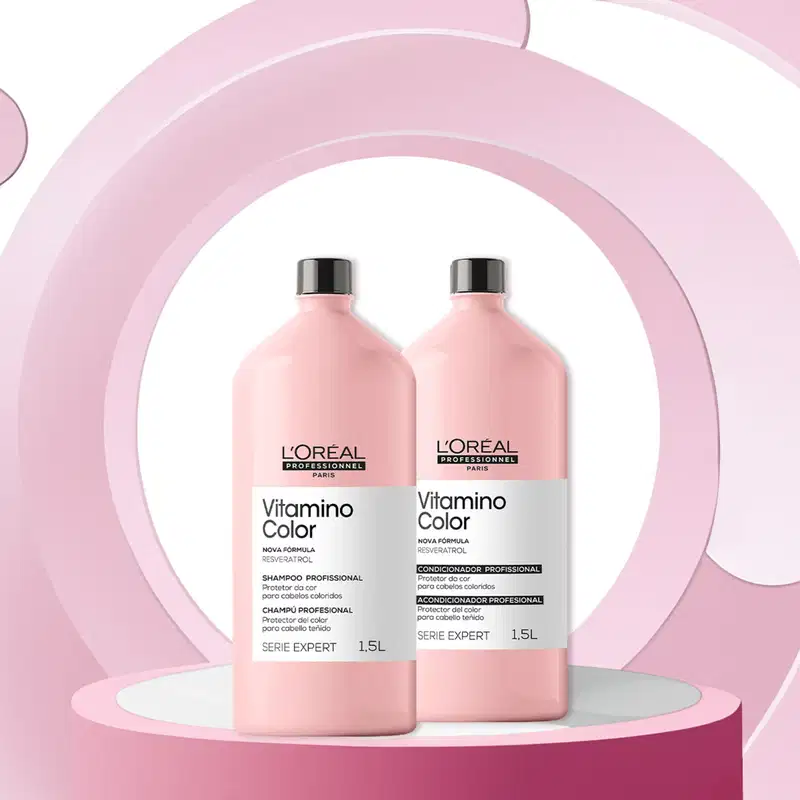 Kit L'Oréal Professionnel Expert Vitamino Color Resveratrol Salon Basic, 3 produtos.
