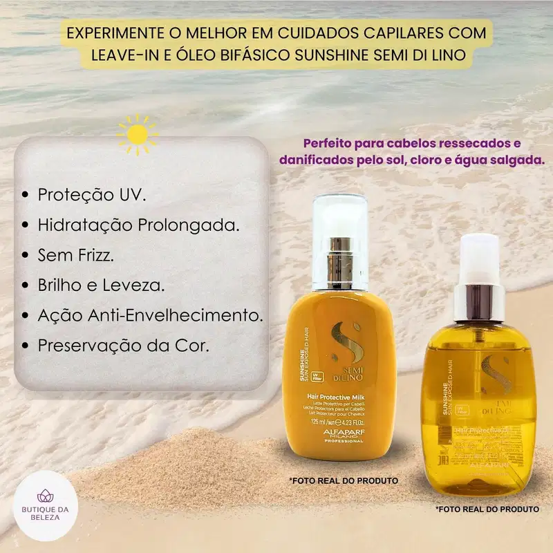 Leave In Hair Protective Milk e Óleo Alfaparf Sdl Sunshine