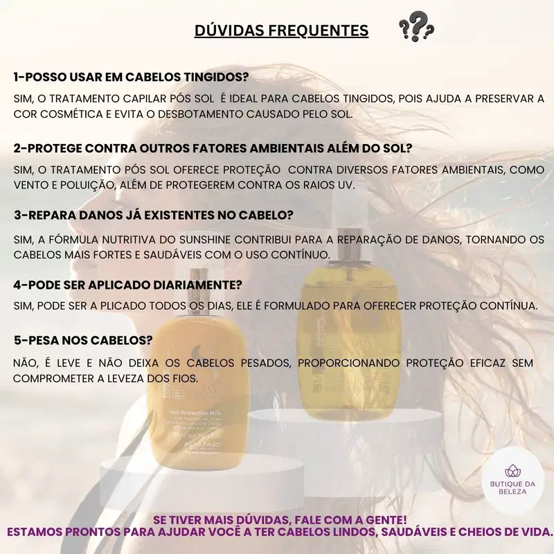 Leave In Hair Protective Milk e Óleo Alfaparf Sdl Sunshine
