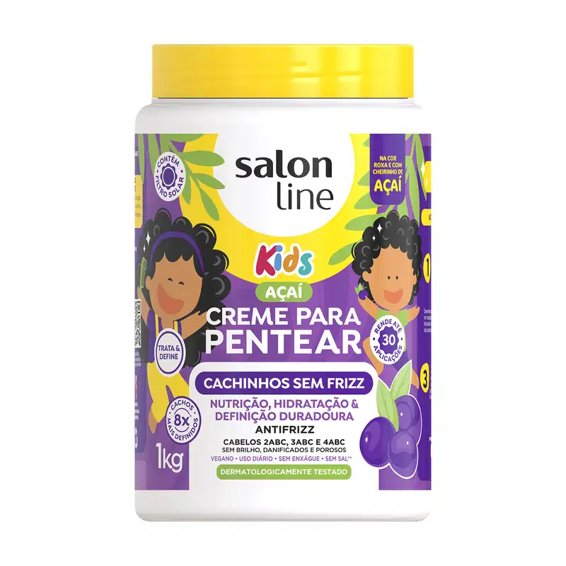 Creme para Pentear Açai Kids Cachinhos Sem Frizz 1kg
