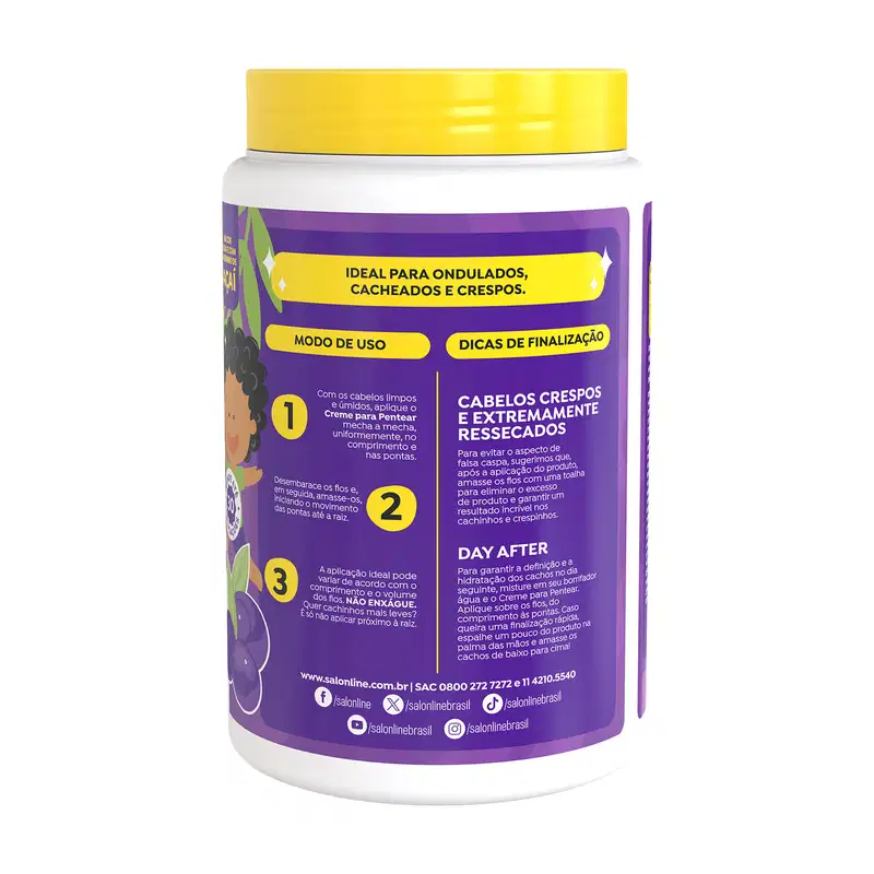 Creme para Pentear Açai Kids Cachinhos Sem Frizz 1kg