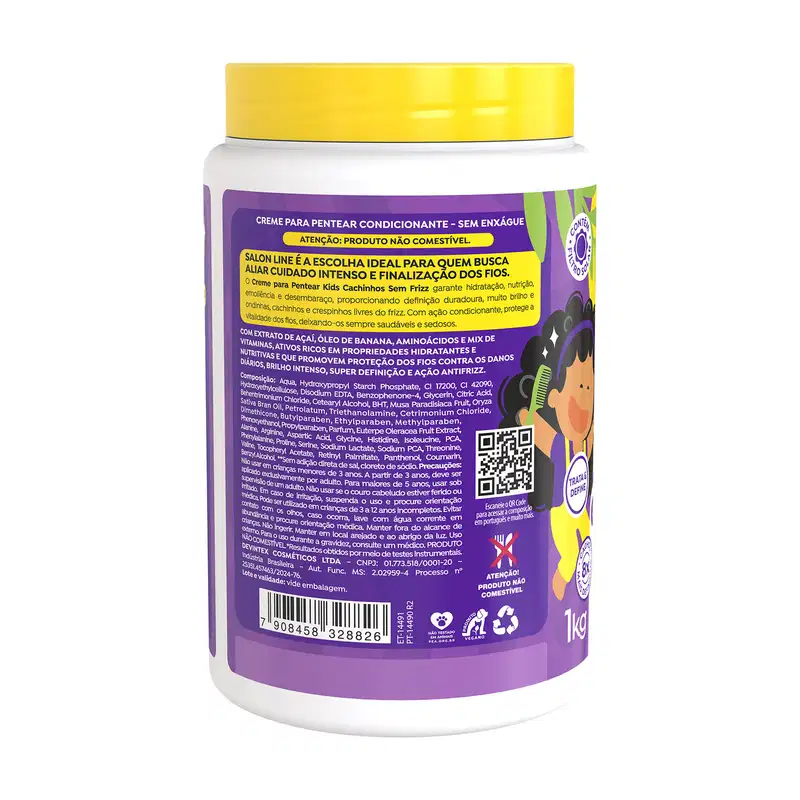 Creme para Pentear Açai Kids Cachinhos Sem Frizz 1kg