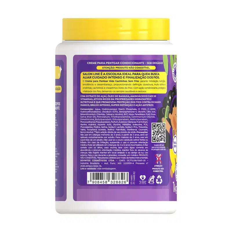 Creme para Pentear Açai Kids Cachinhos Sem Frizz 1kg