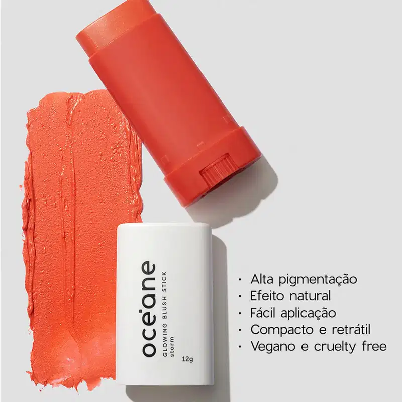 Océane Limited Glowing Stick Storm Laranja - Blush em Bastão 12g