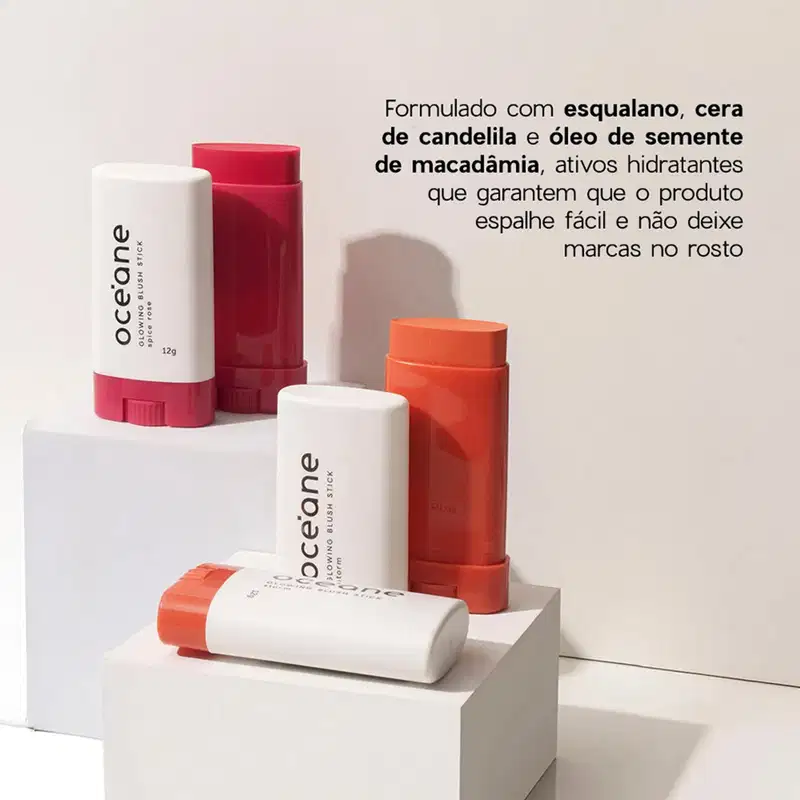 Océane Limited Glowing Stick Storm Laranja - Blush em Bastão 12g