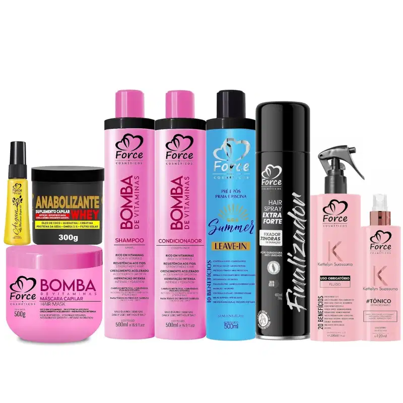 Mega Kit Bomba de Vitaminas – Nutrição, Crescimento, e Força Tratamento Completo (9 itens)