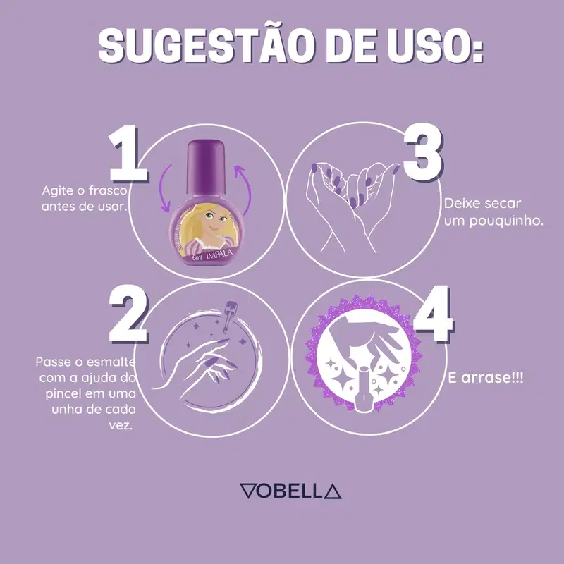Esmalte Impala Kids Princesa Rapunzel Realize Sonhos Disney