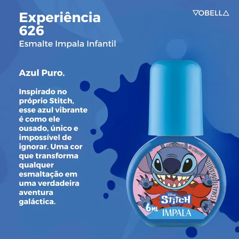 Kit Esmalte Stitch Impala Brilho Labial Angel Disney Kids