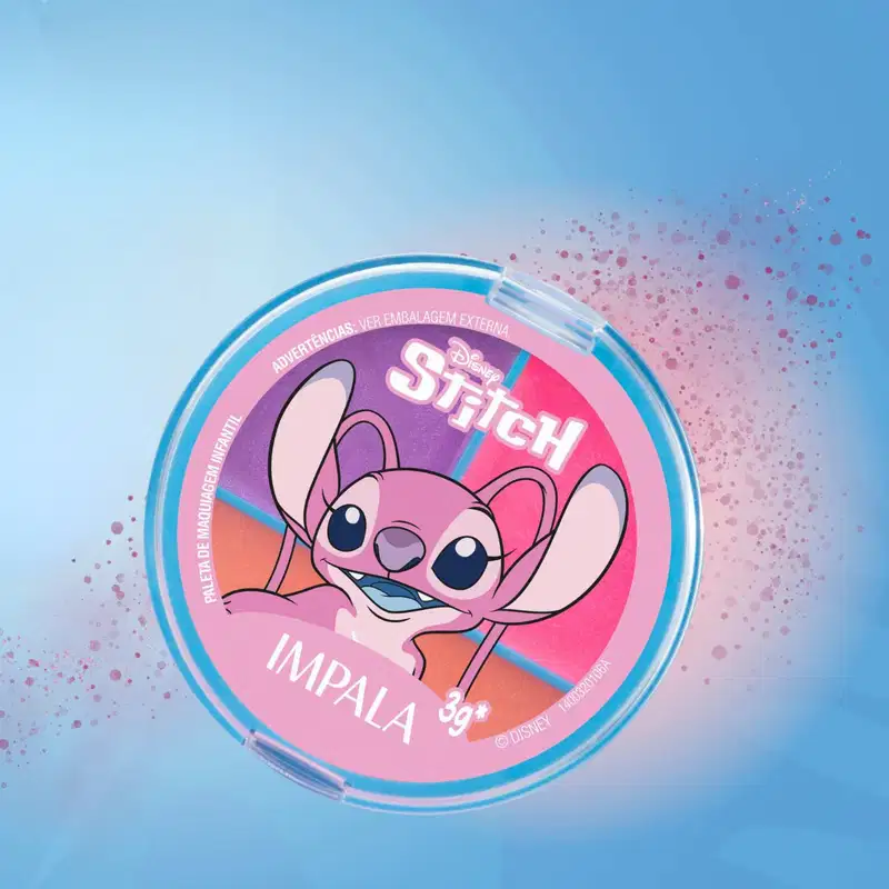 Kit Paleta Maquiagem E Brilho Labial Stitch Infantil Impala