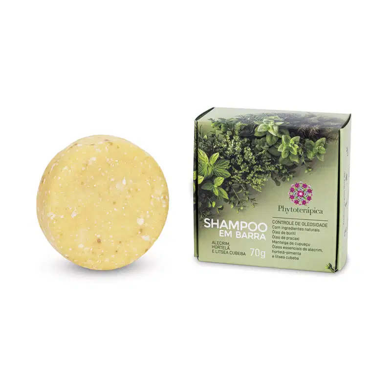 Shampoo em Barra 70g - Alecrim. Hortelã e Litsea Cubeba - Para Cabelos Oleosos