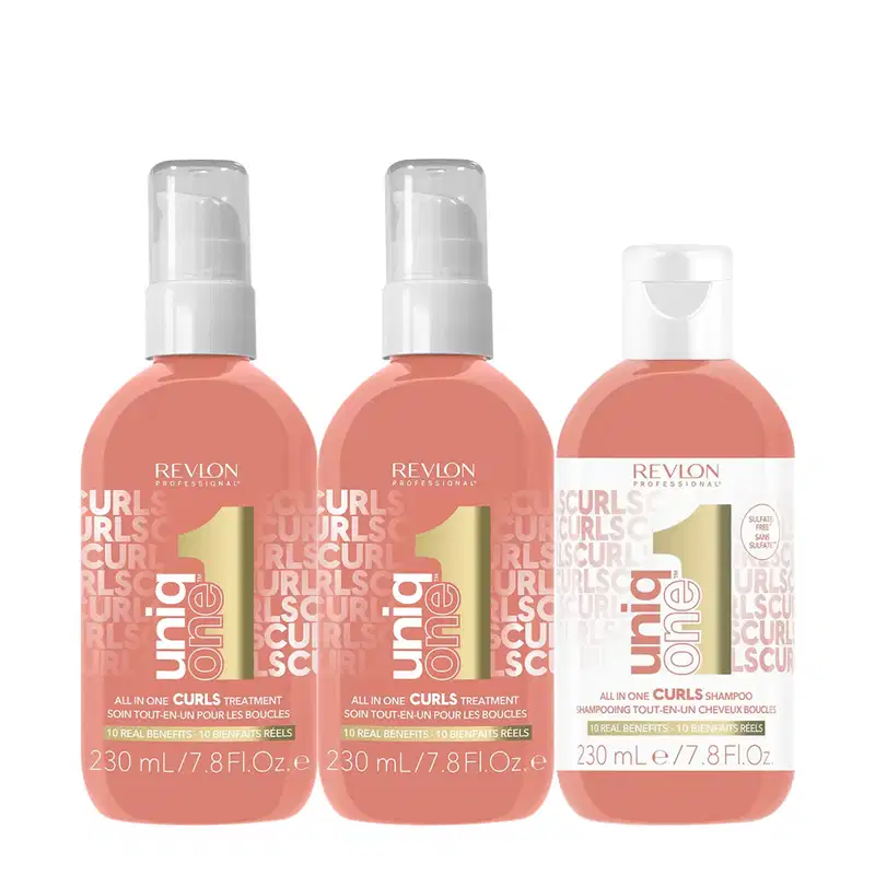 Revlon Professional Uniq One Curls Leave-in Extra Shampoo (3 produtos)