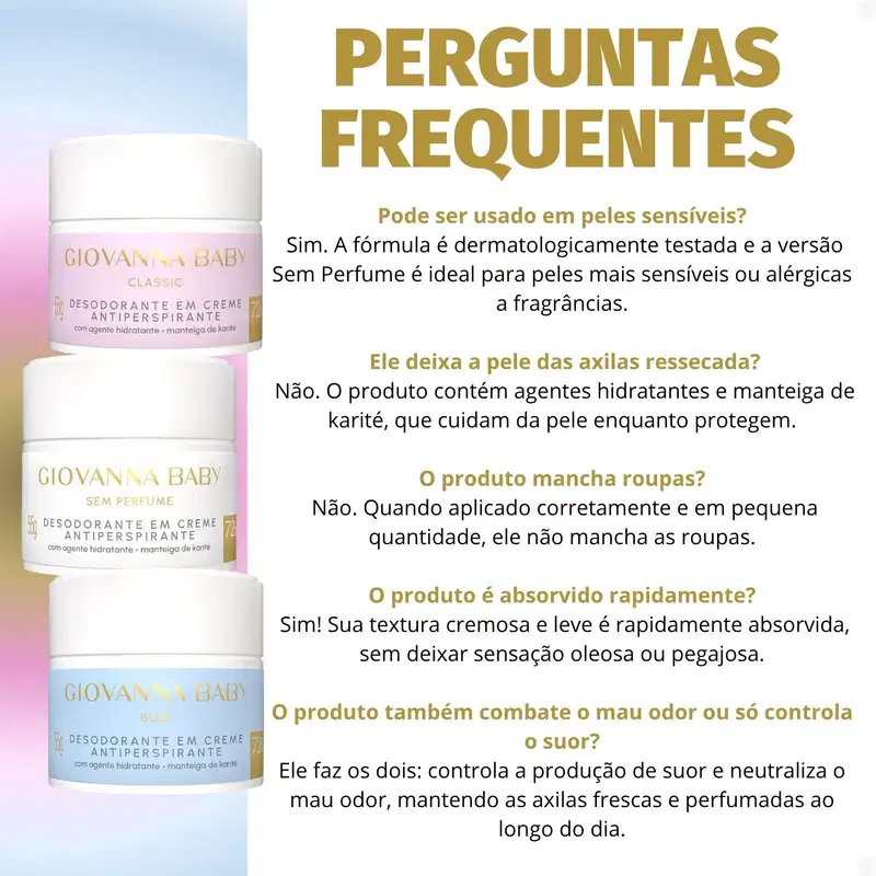 Kit Giovanna Baby: 12 Desodorantes em Creme Antiperspirante 55g