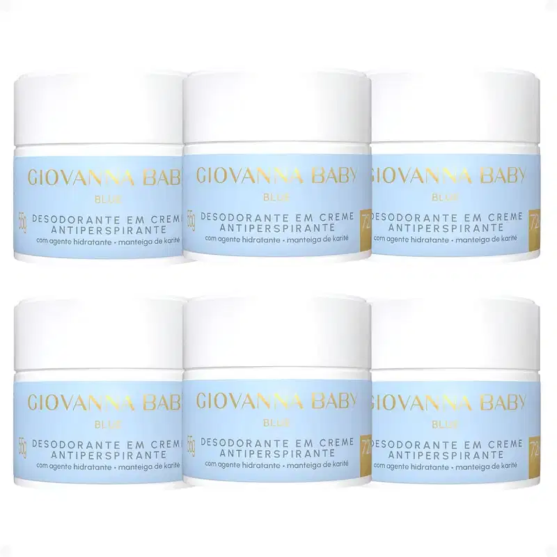 Kit Giovanna Baby Blue: 6 Desodorantes em Creme Antiperspirante 55g