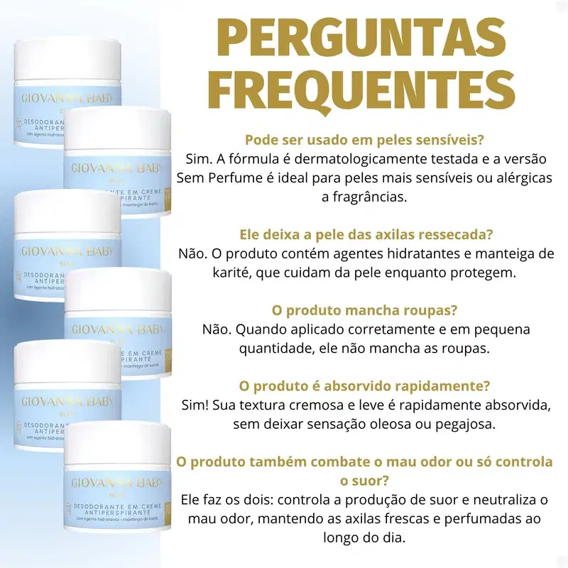 Kit Giovanna Baby Blue: 6 Desodorantes em Creme Antiperspirante 55g