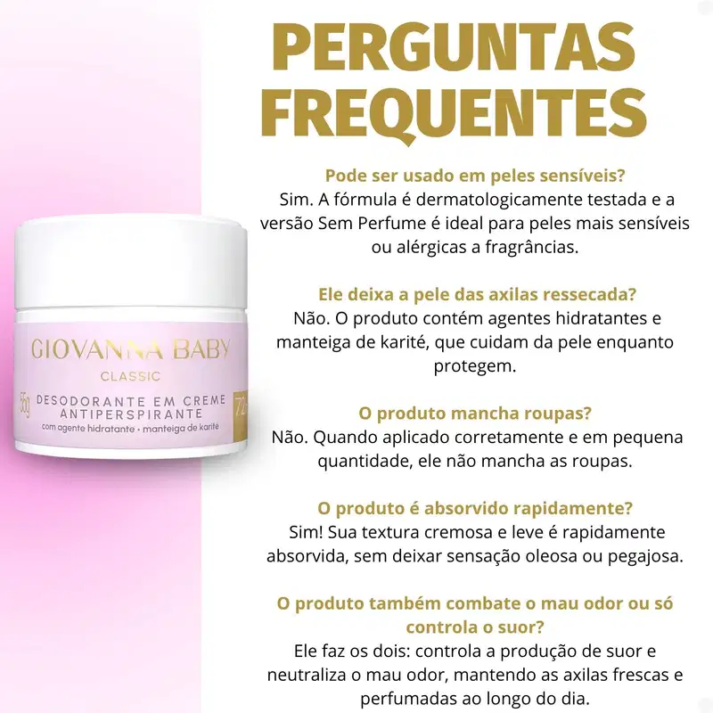 Kit Giovanna Baby Classic: 12 Desodorantes em Creme Antiperspirante 55g