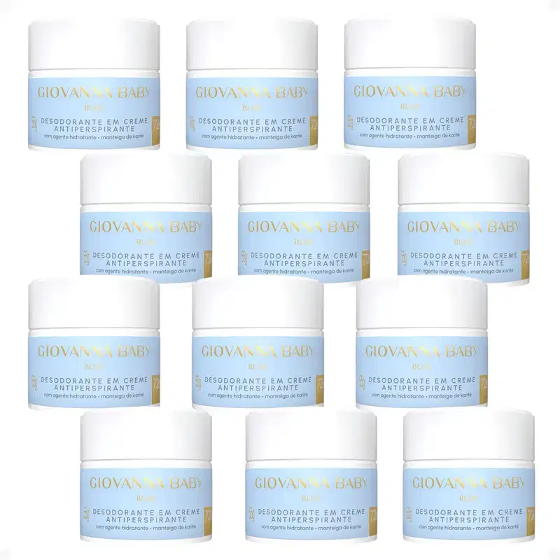 Kit Giovanna Baby Blue: 12 Desodorantes em Creme Antiperspirante 55g