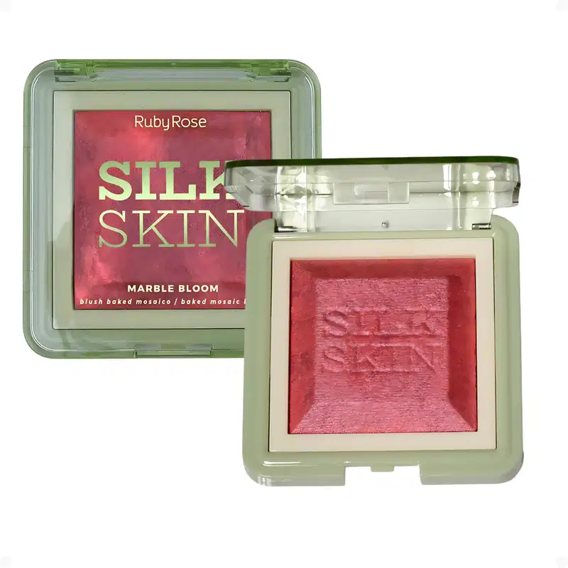 Ruby Rose Silk Skin Baked Mosaico Marble Bloom Pink Eclat - Blush em Pó 8g