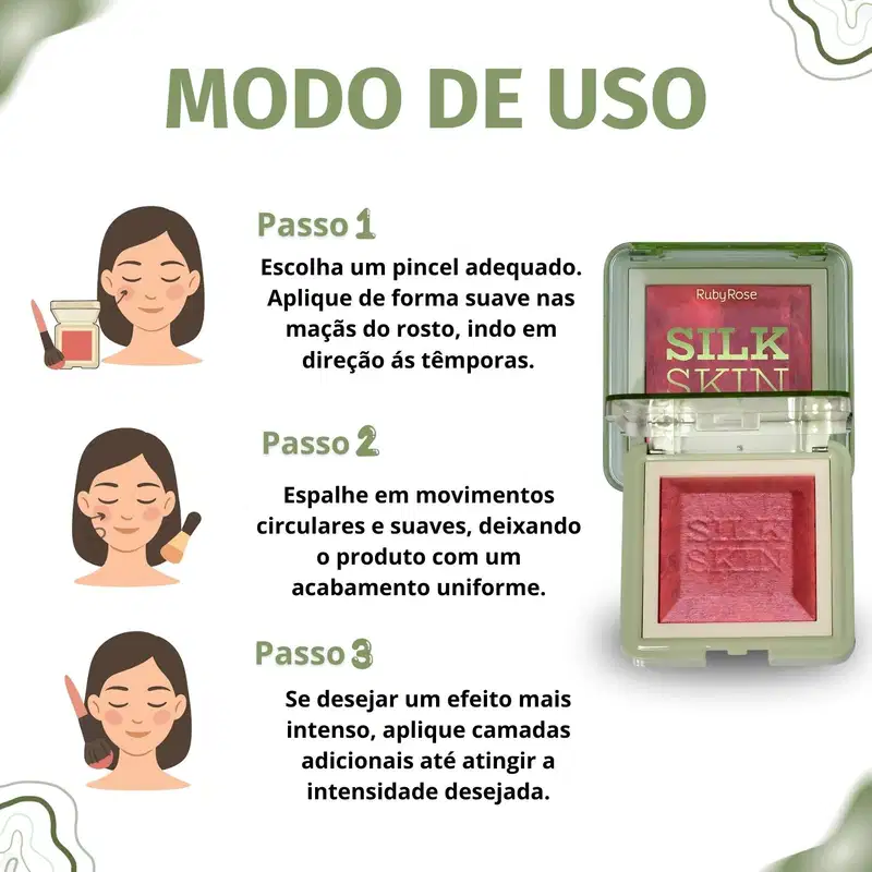 Ruby Rose Silk Skin Baked Mosaico Marble Bloom Pink Eclat - Blush em Pó 8g