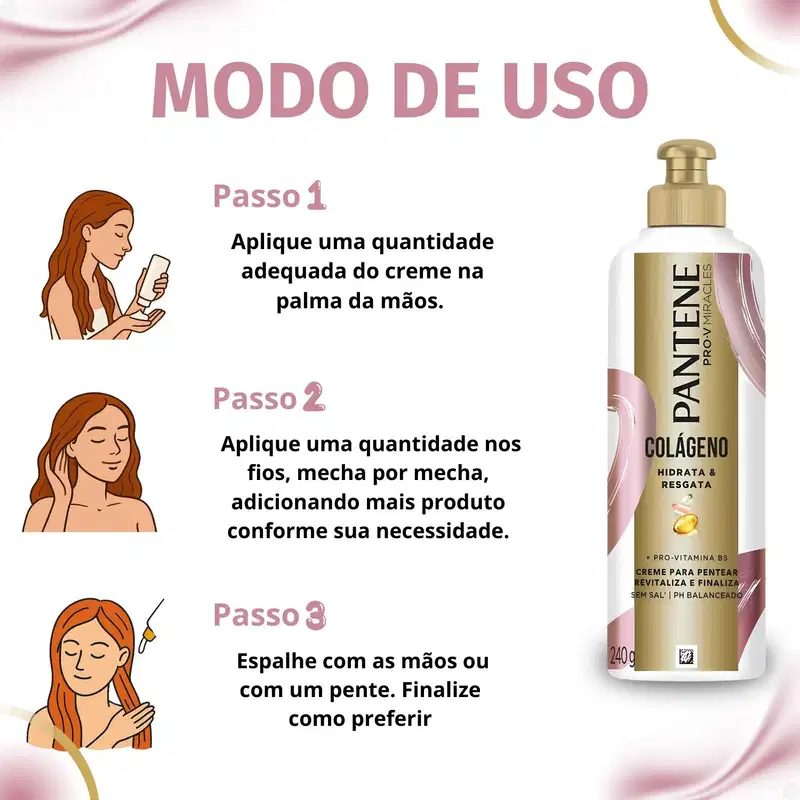 Creme Para Pentear Pantene Pro-v Colágeno 240g
