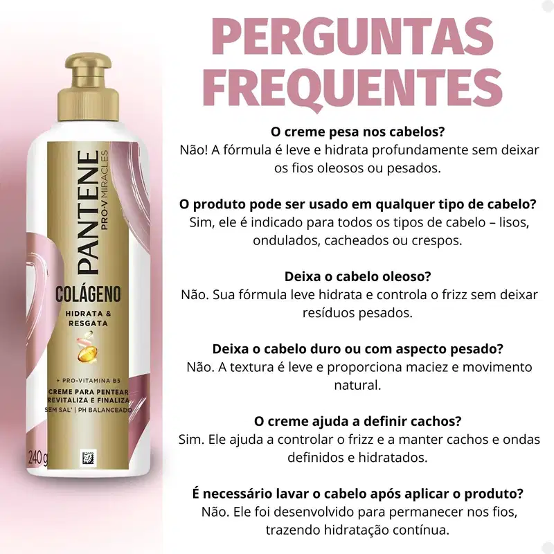 Creme Para Pentear Pantene Pro-v Colágeno 240g