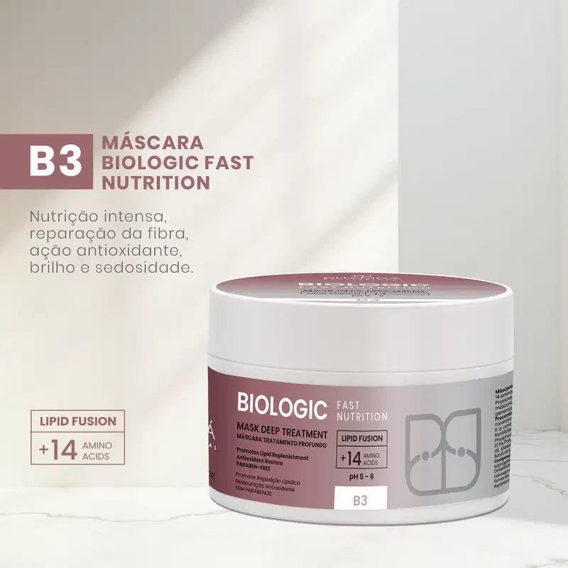 pHAMDÁ Professional Biologic Fast Nutrition B3 - Máscara Capilar 250g