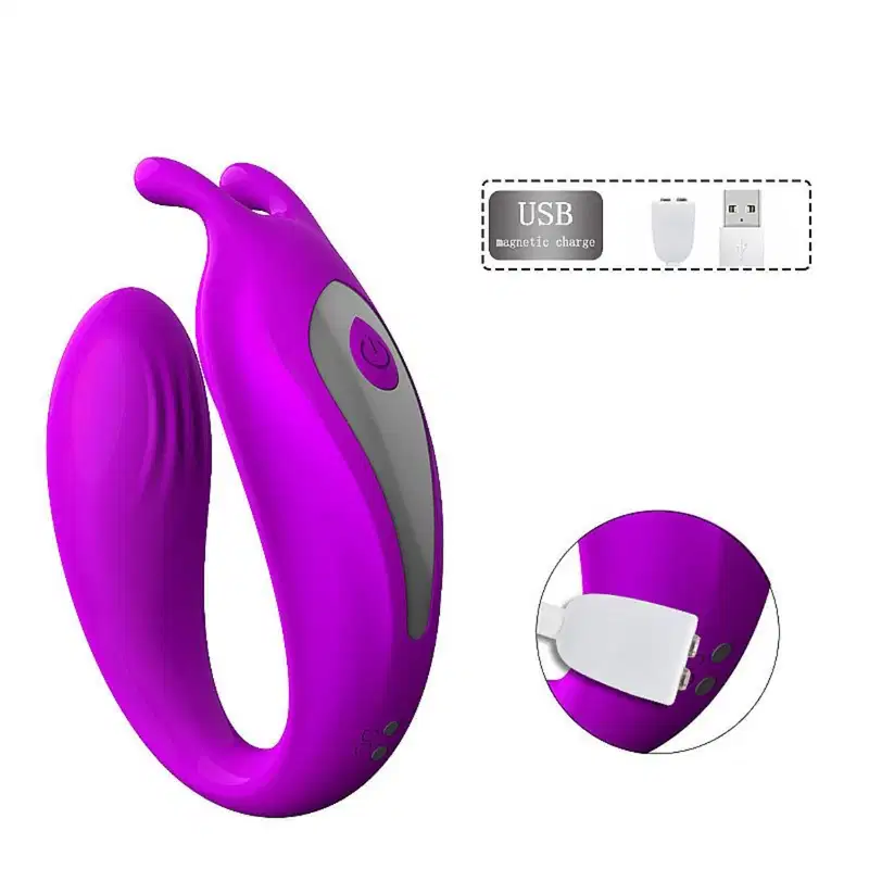 Vibrador de casal com controle remoto mody 12 vibrações Cor Roxo