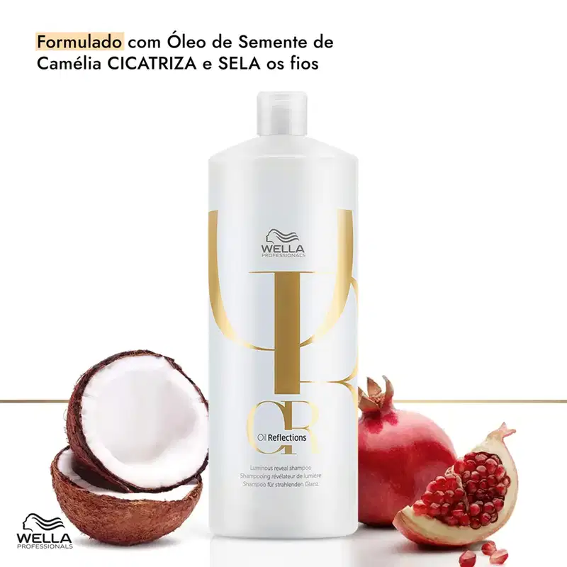 Kit Wella Professionals Oil Reflections Shampoo Mask Válvula Pump (3 Produtos)