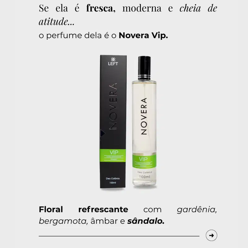 Novera VIP Left Cosméticos - Deo Colônia Feminino 100ml