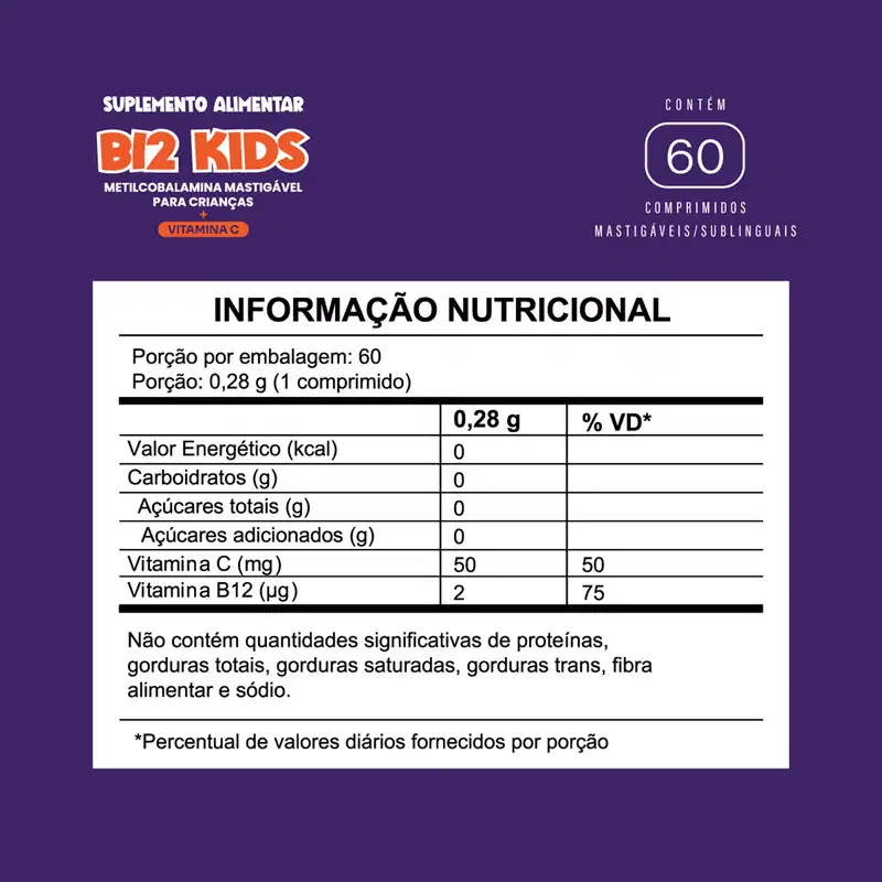 FortLife Pharma Vitamina B12 Kids - Suplemento Vitamínico (60 Cápsulas)