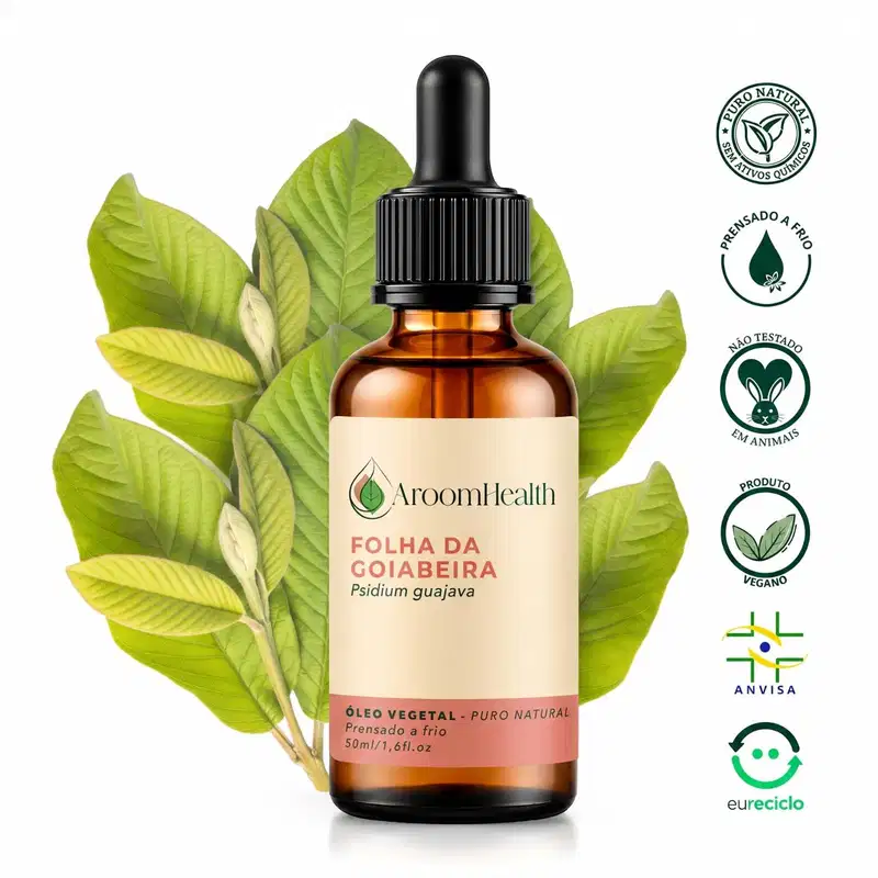 Óleo Vegetal Puro Natural Prensado a Frio Folha da Goiabeira 50ml