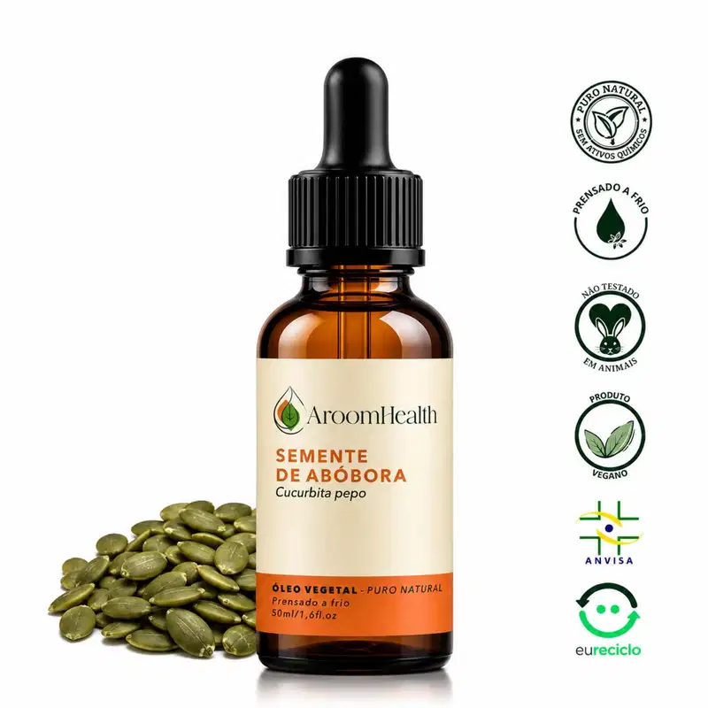 Óleo Vegetal Puro Natural de Semente de Abóbora 50ml