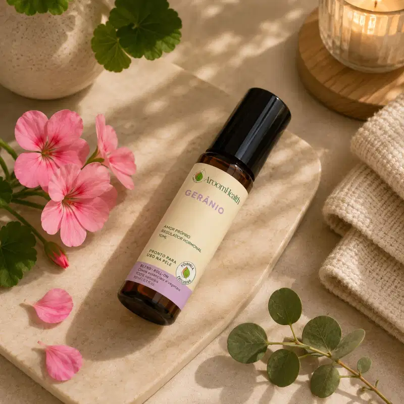 Blend Óleo Essencial Gerânio Roll on 10 ml Fórmula Exclusiva