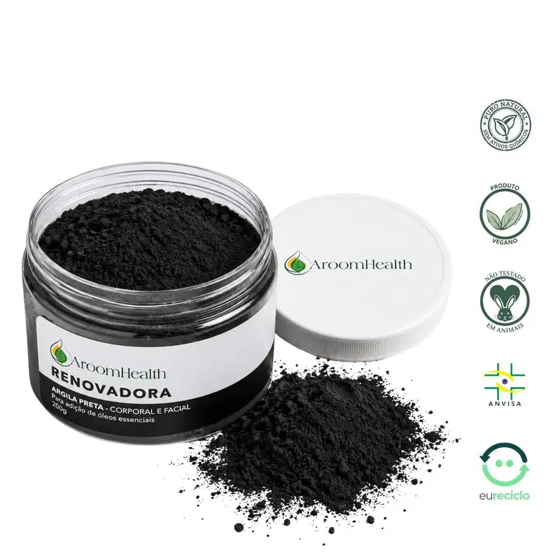 Argila Preta Renovadora para Corpo Rosto 200g 