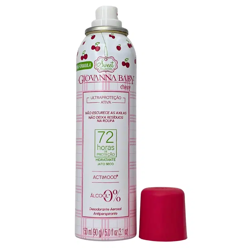 Giovanna Baby Desodorante Aerossol Cherry 72h Vegano 150ml / 90g