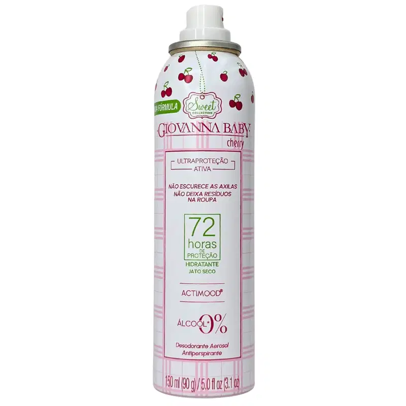 Giovanna Baby Desodorante Aerossol Cherry 72h Vegano 150ml / 90g