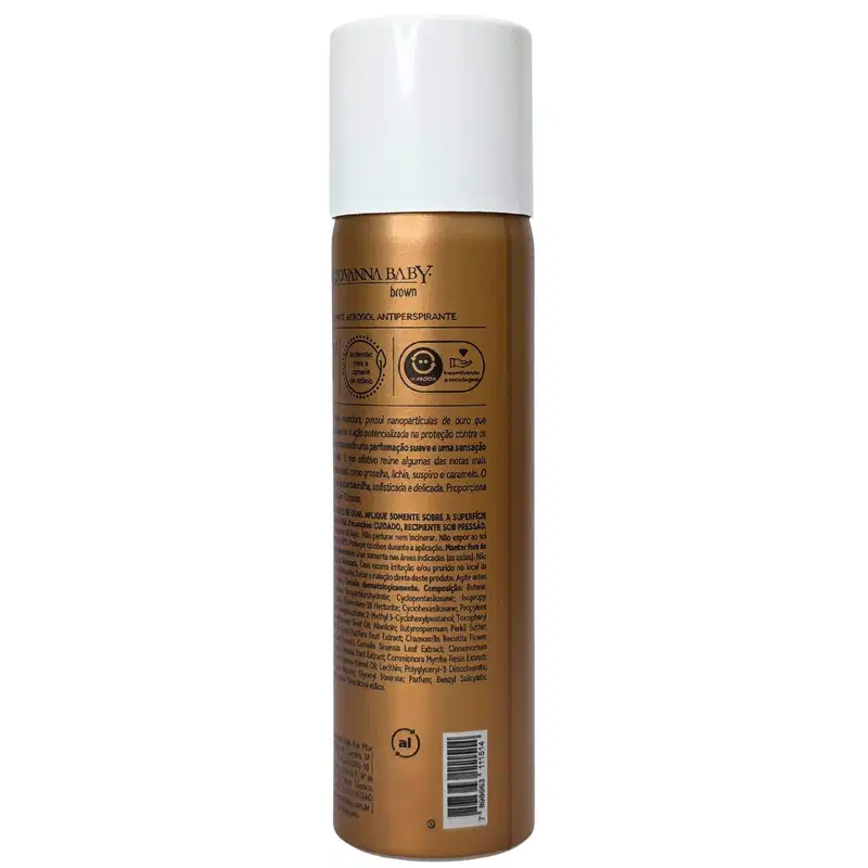 Giovanna Baby Desodorante Aerossol Nanopartículas de Ouro Brown 72h Vegano 150ml / 90g