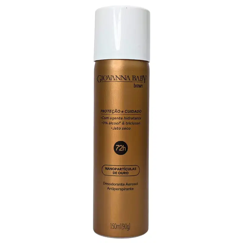 Giovanna Baby Desodorante Aerossol Nanopartículas de Ouro Brown 72h Vegano 150ml / 90g
