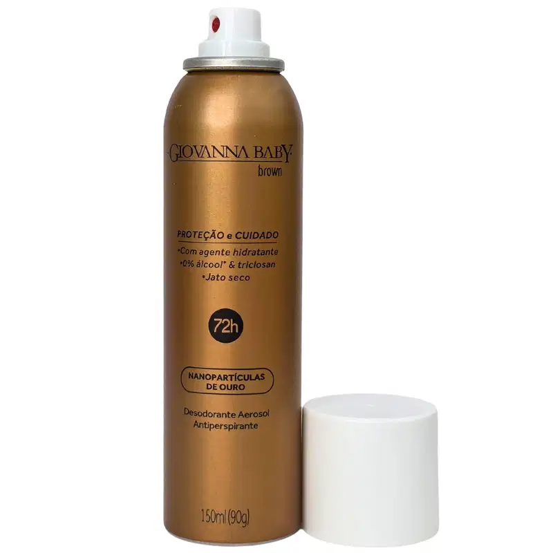 Giovanna Baby Desodorante Aerossol Nanopartículas de Ouro Brown 72h Vegano 150ml / 90g