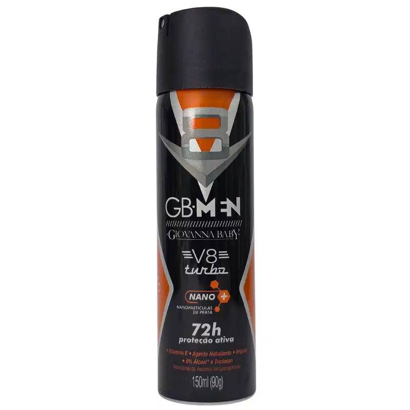 Giovanna Baby GB Men Desodorante Aerossol V8 Turbo 72h Vegano 150ml / 90g